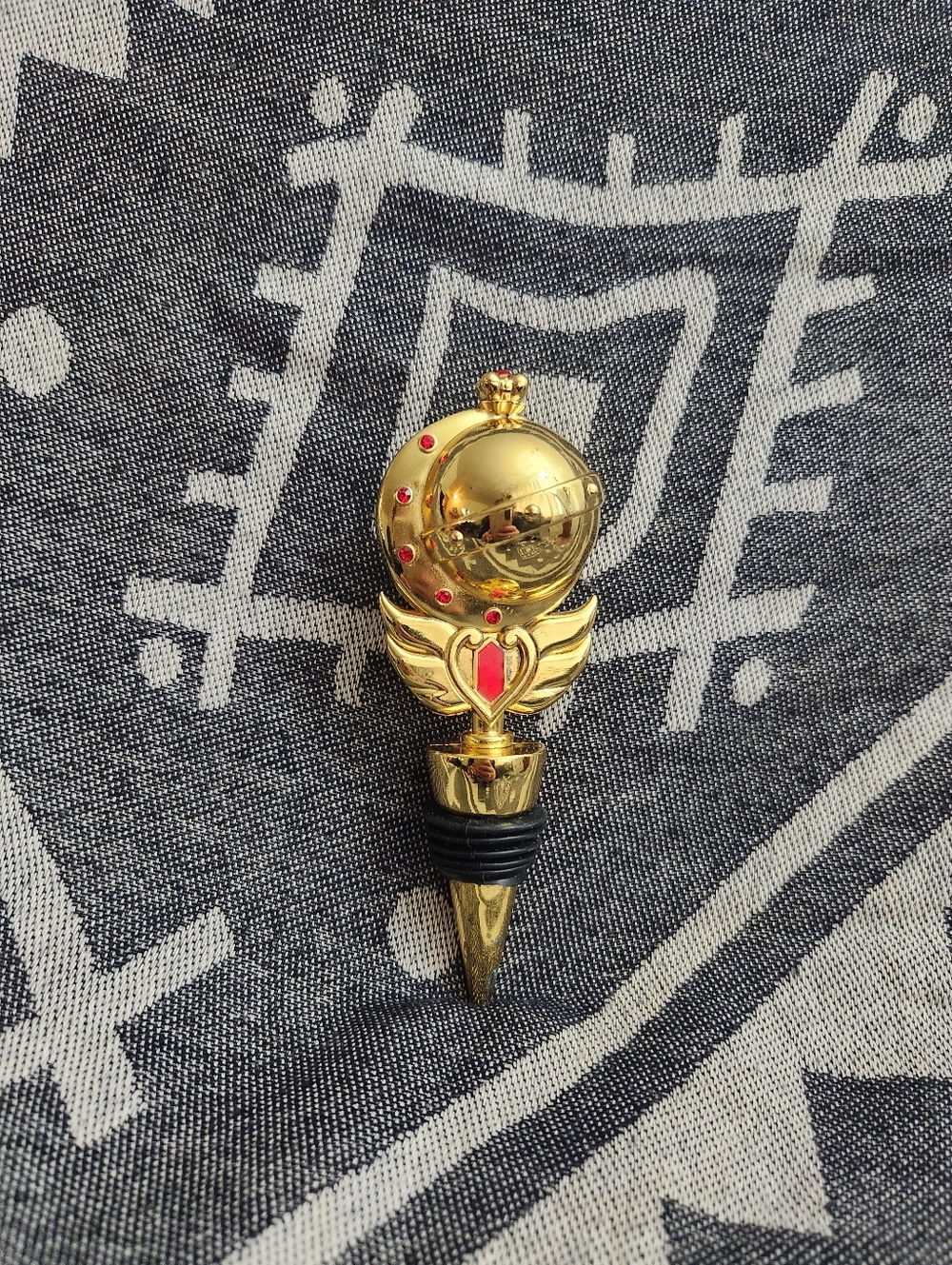 Sailor Moon Decorative Scepter Wine Stopper Heavy Duty Metal Fits Any Bottle